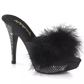 4 Inch Heel ELEGANT-401F Black Fur