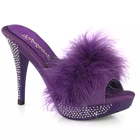 4 Inch Heel ELEGANT-401F Purple Fur