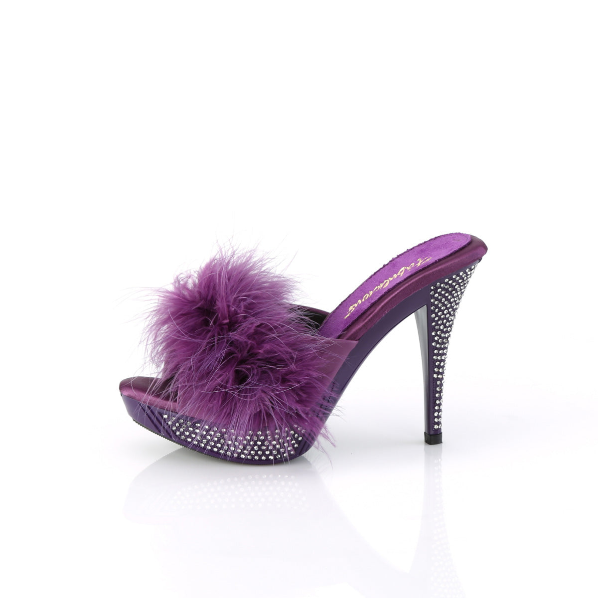 4 Inch Heel ELEGANT-401F Purple Fur