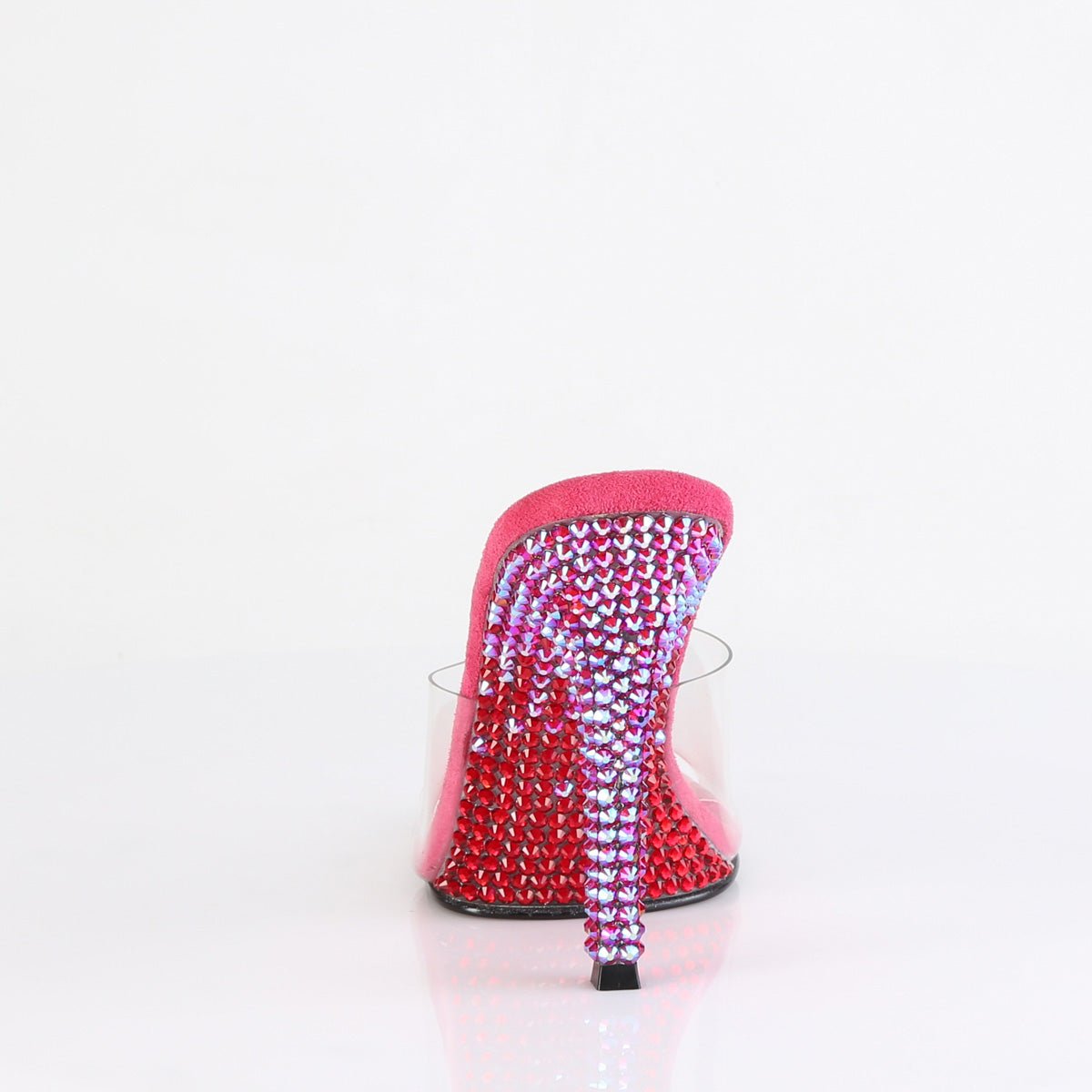 4 Inch Heel GALA-01DMM Clear Fuchsia Rhinestone