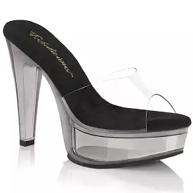 5 Inch Heel MARTINI-501 Clear Black Smoke