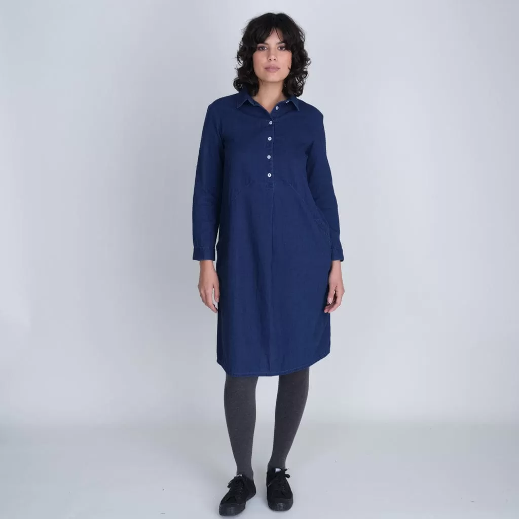 Alexa Cotton Shirt Dress | Denim