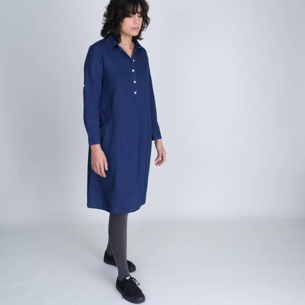 Alexa Cotton Shirt Dress | Denim