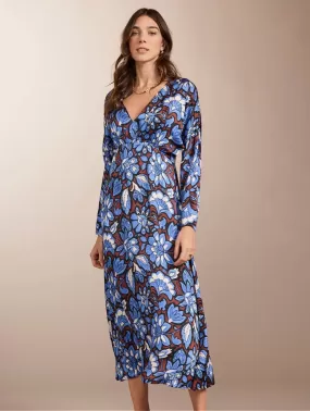 Arabella LENZING ECOVERO Recycled Dress | Blue Floral Saraca