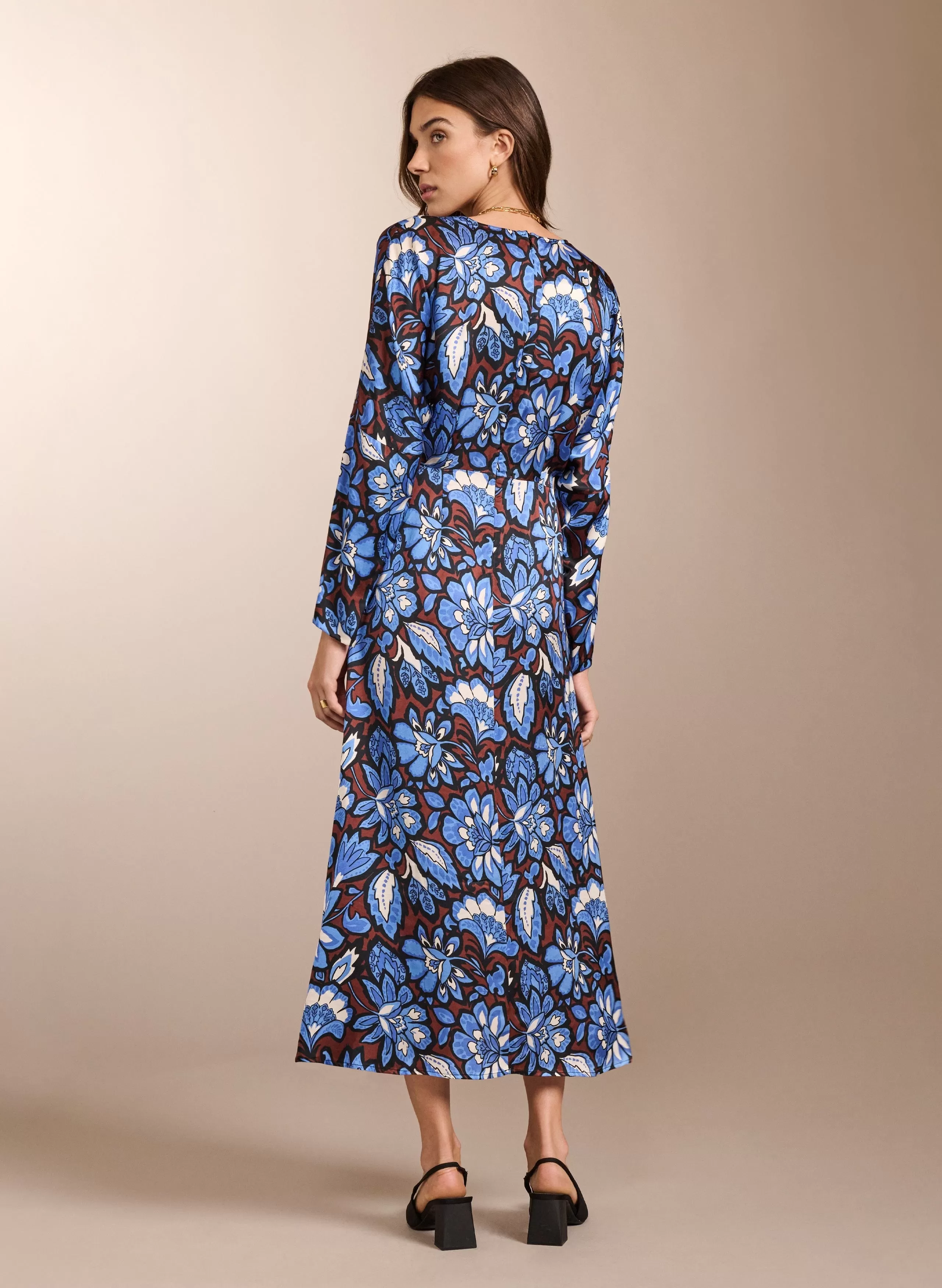 Arabella LENZING ECOVERO Recycled Dress | Blue Floral Saraca