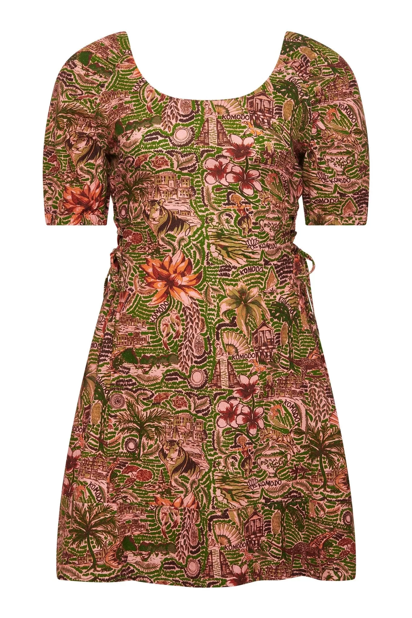 Bali Women's Organic Cotton Dress | Pink Tropical Print