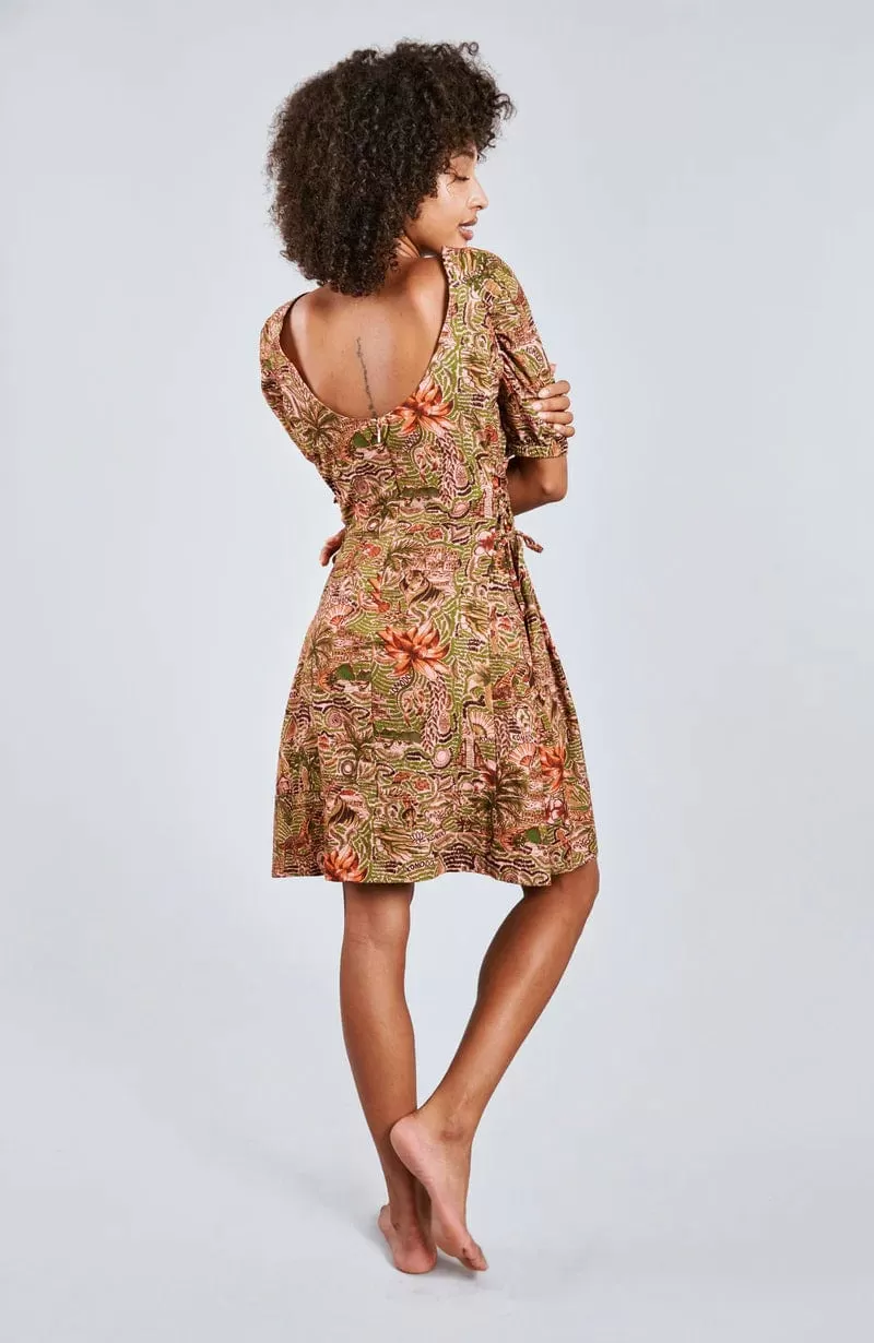 Bali Women's Organic Cotton Dress | Pink Tropical Print