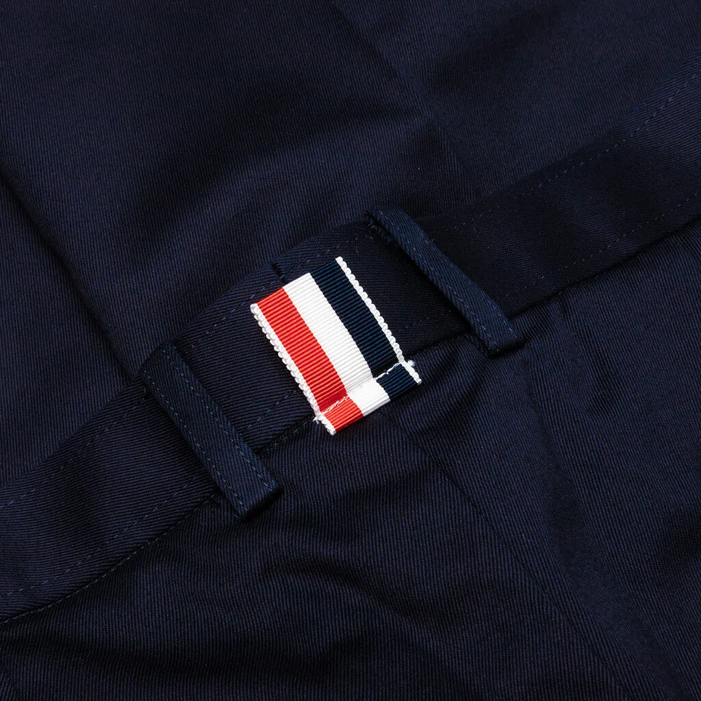 Belt Loop Straight Leg w/ Silk 4 Bar Trouser - Navy