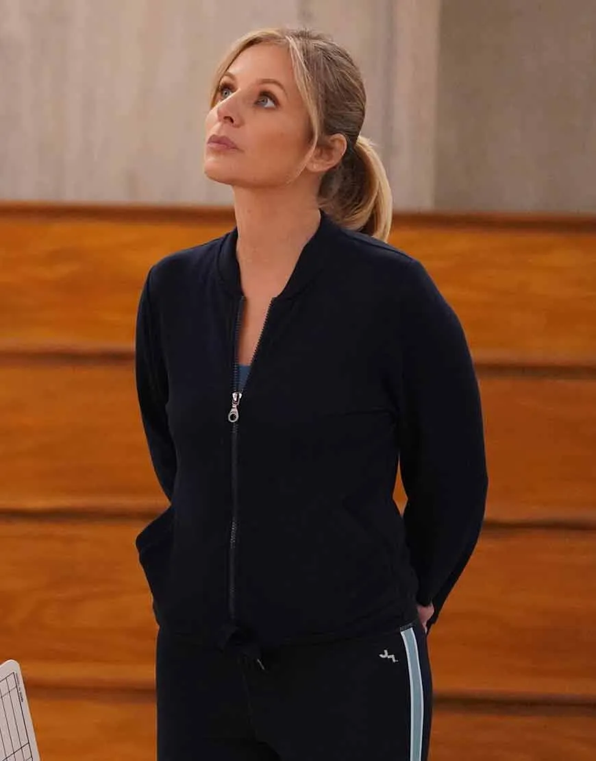 Big Shot 2021 Jessalyn Gilsig Jacket | Big Shot Holly Black Bomber Jacket