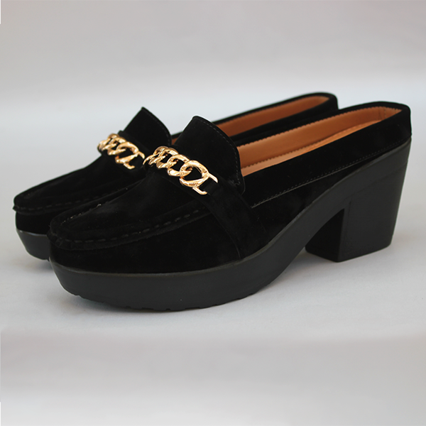 Black Wedge heel Mules for women