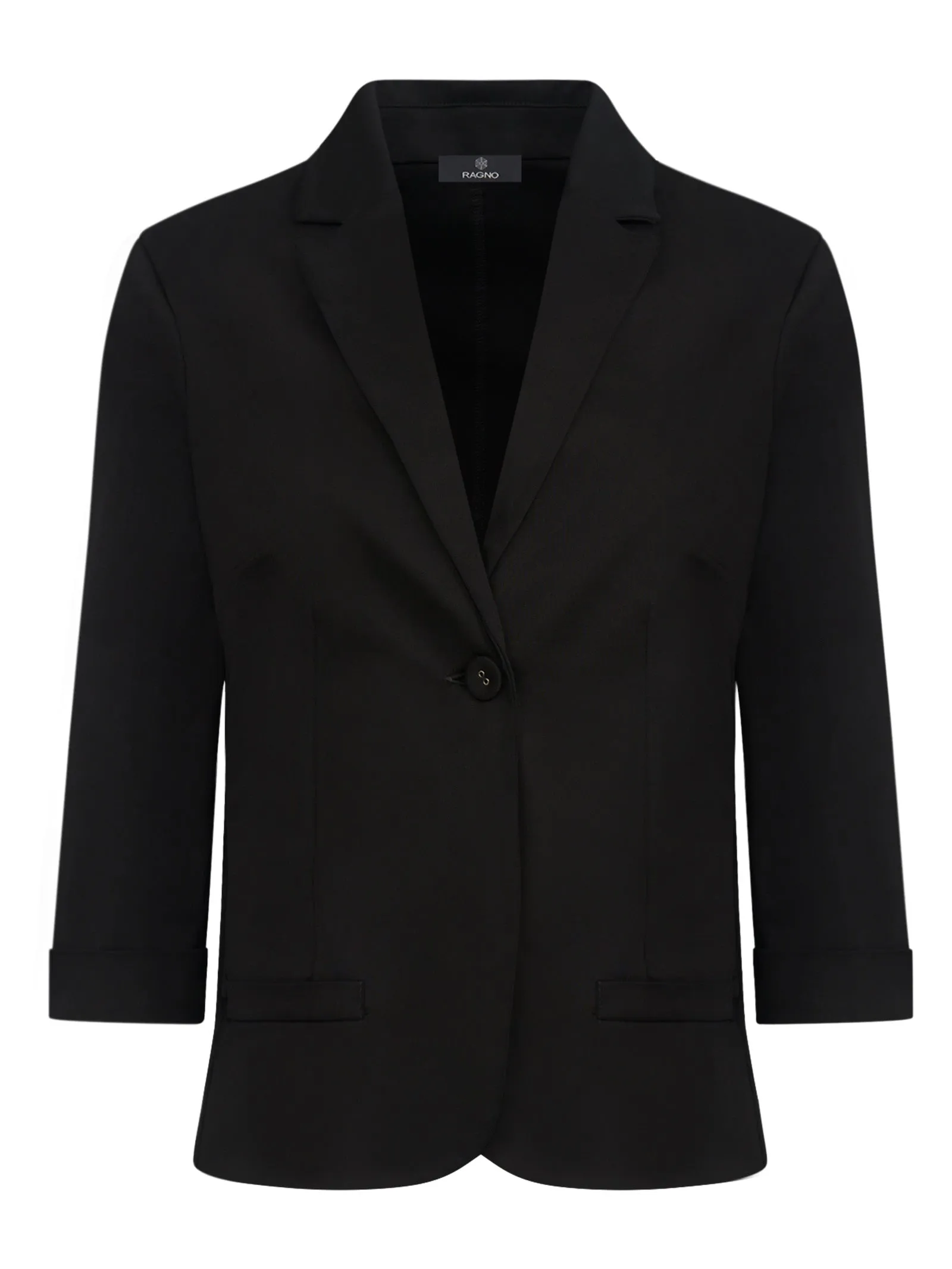 Blazer con manica 3/4 in Satin Power - Nero