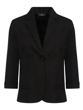 Blazer con manica 3/4 in Satin Power - Nero