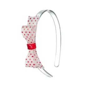 Bow Tie Red and White Headband