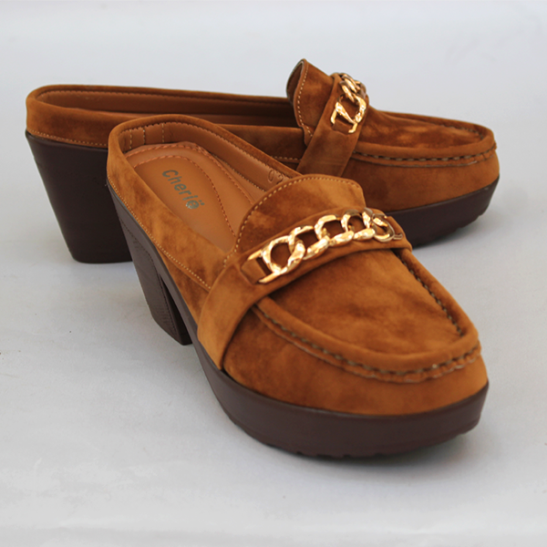 Brown Wedge heel Mules for women