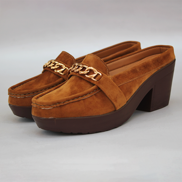 Brown Wedge heel Mules for women