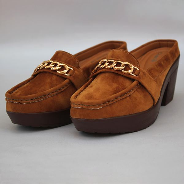 Brown Wedge heel Mules for women