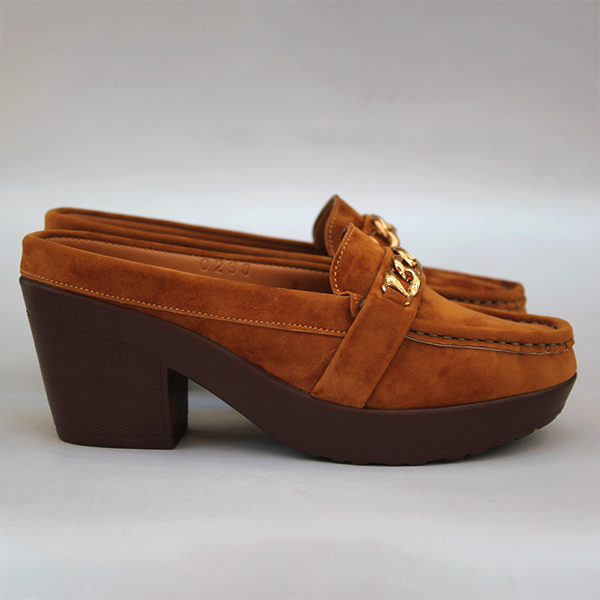 Brown Wedge heel Mules for women