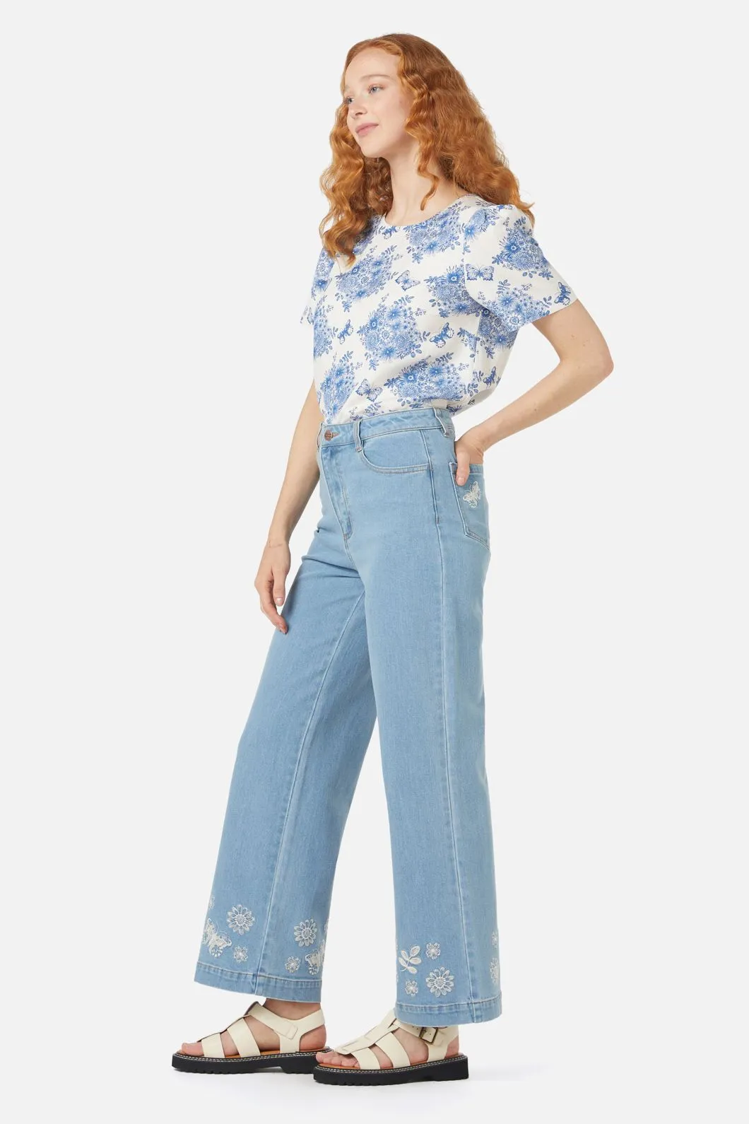 Butterfly Embroidered Jean