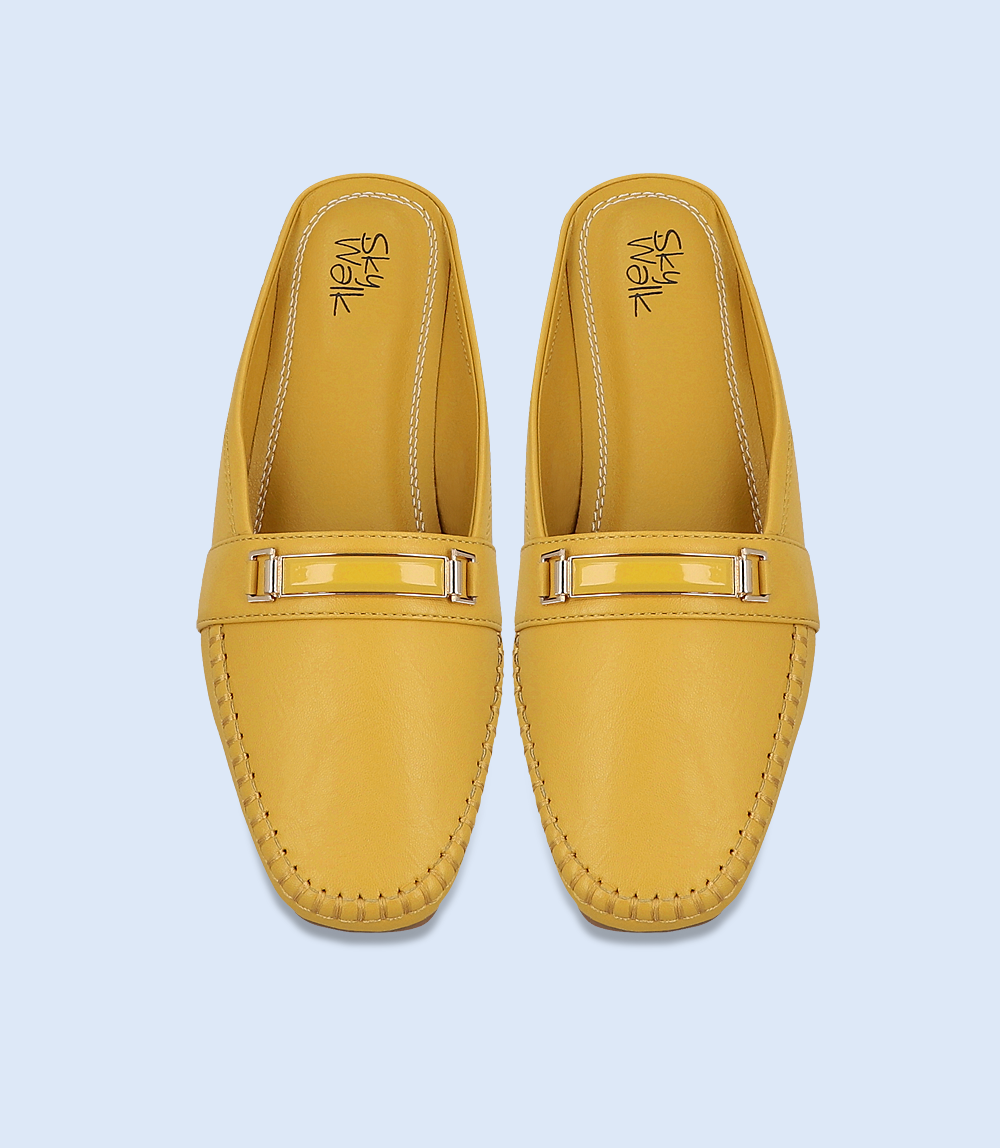 BW8295-MUSTARD-Women Comfort Mules