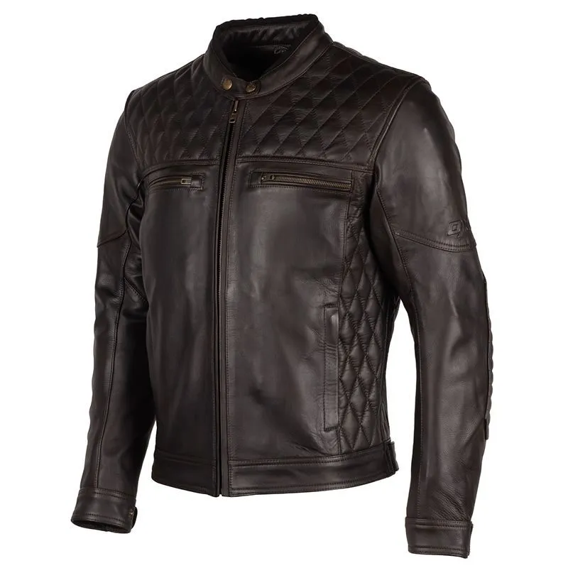 Chocolate Brown Retro Style Biker Leather Jacket