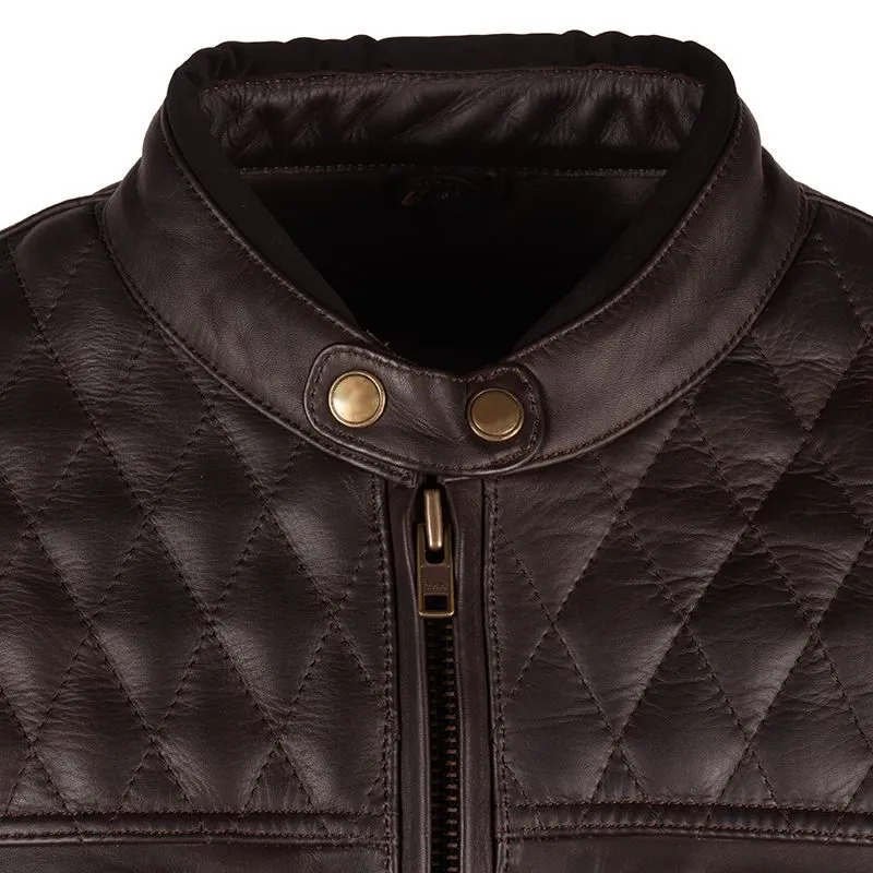 Chocolate Brown Retro Style Biker Leather Jacket