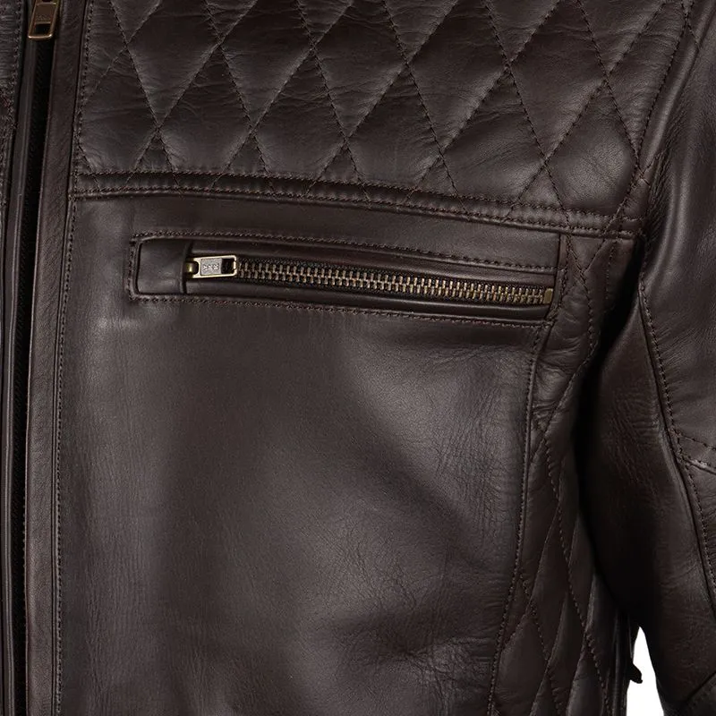 Chocolate Brown Retro Style Biker Leather Jacket