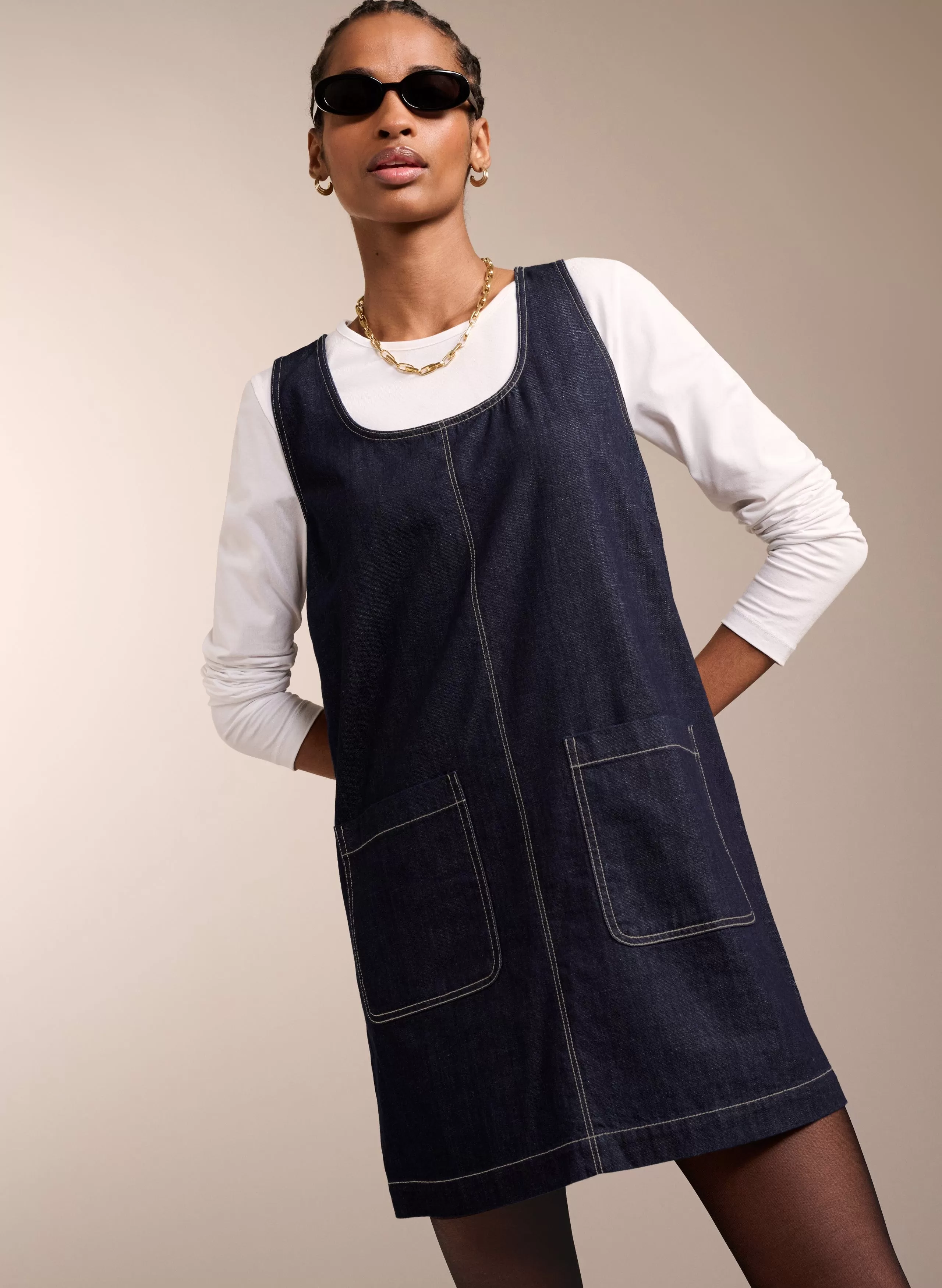 Connie Organic Cotton Dress | Dark Denim