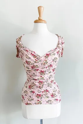 Cross Top | Baby Pink Floral