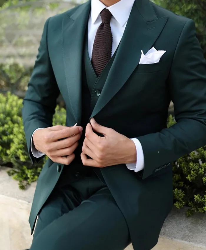 Dark Green 3 Piece Suit For Mens - 3 Piece Suit For Wedding Mens