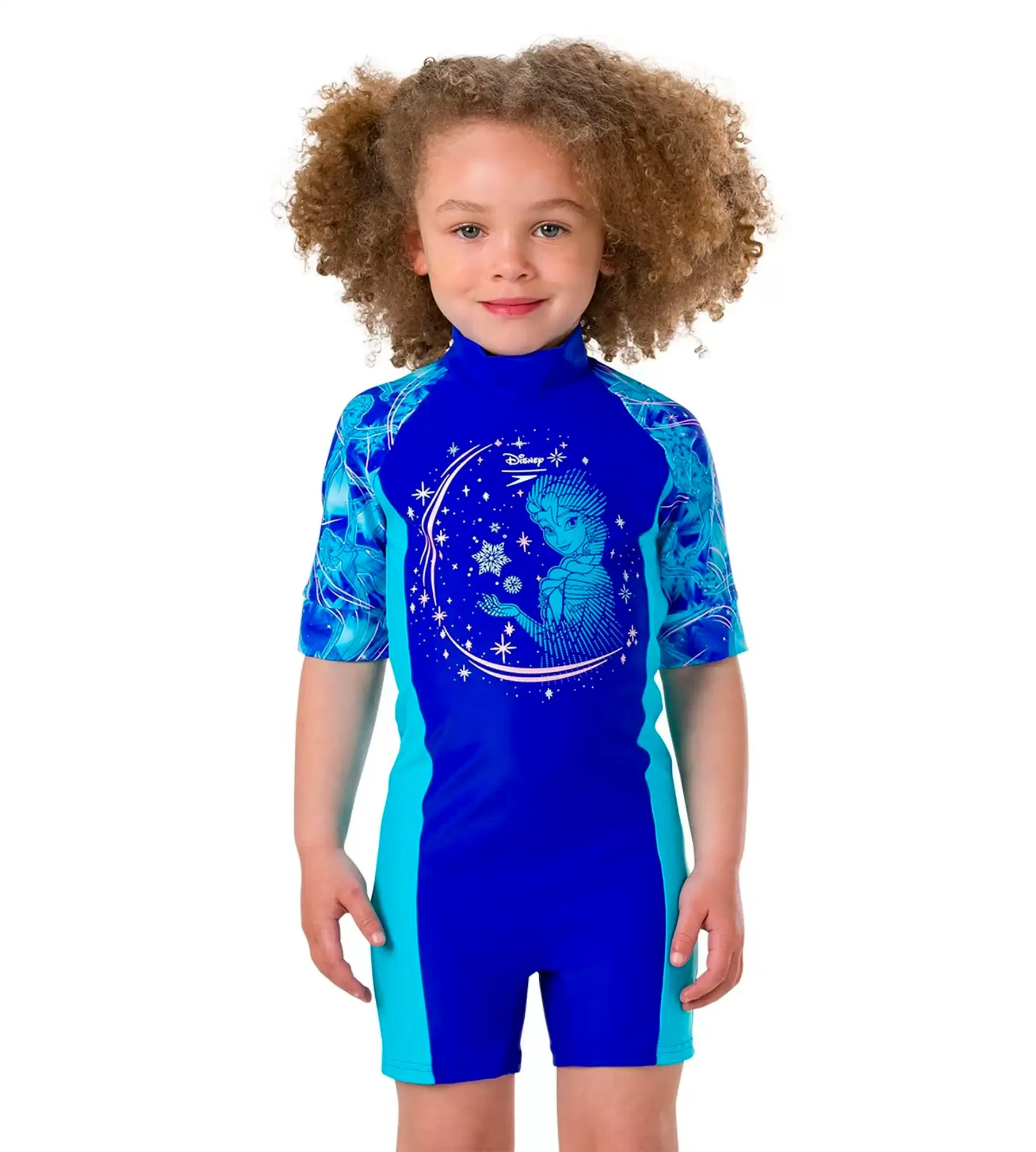 Disney Frozen All In One Suit Swimwear For Tot's - Blue & Turquoise