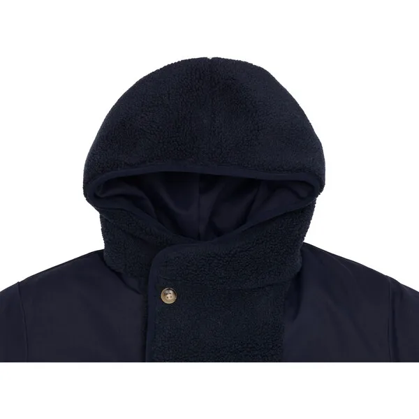 Donsje Amsterdam Den Buttoned Hooded Jacket, Blue Marine