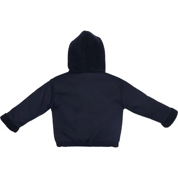 Donsje Amsterdam Den Buttoned Hooded Jacket, Blue Marine