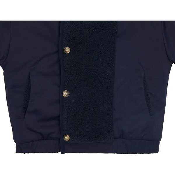 Donsje Amsterdam Den Buttoned Hooded Jacket, Blue Marine