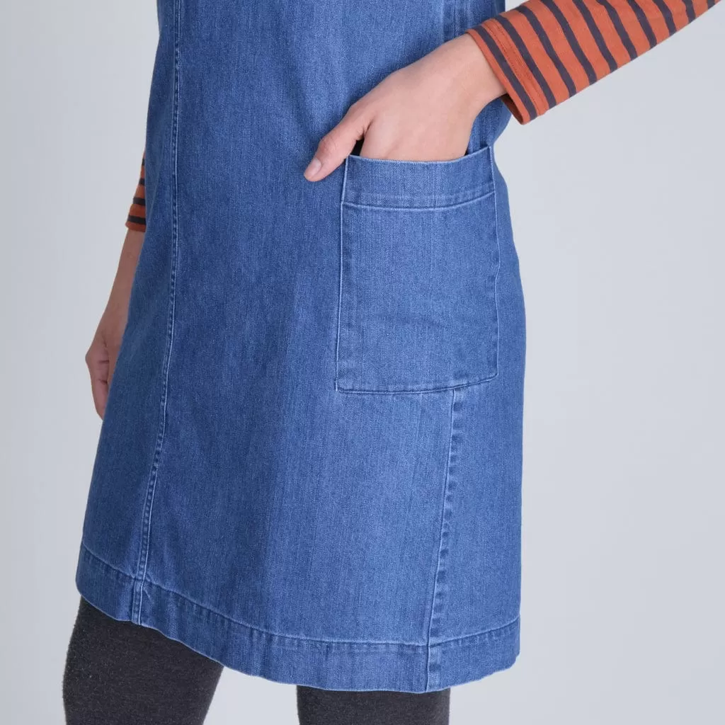 Eva Pinafore Cotton Dress | Denim