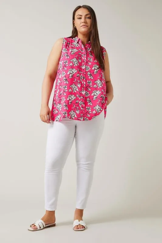 EVANS Curve Pink Floral Print Tunic