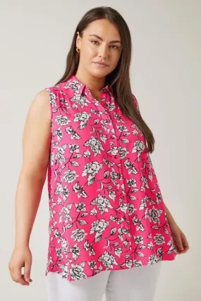 EVANS Curve Pink Floral Print Tunic