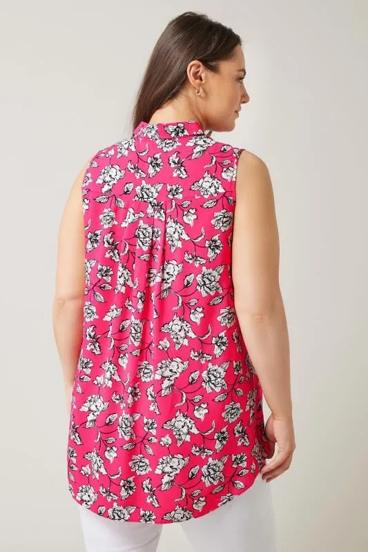 EVANS Curve Pink Floral Print Tunic