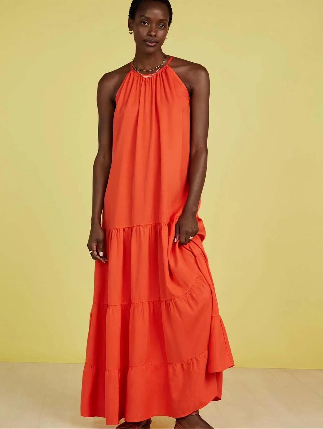 Everly TENCEL Maxi Dress | Tangerine