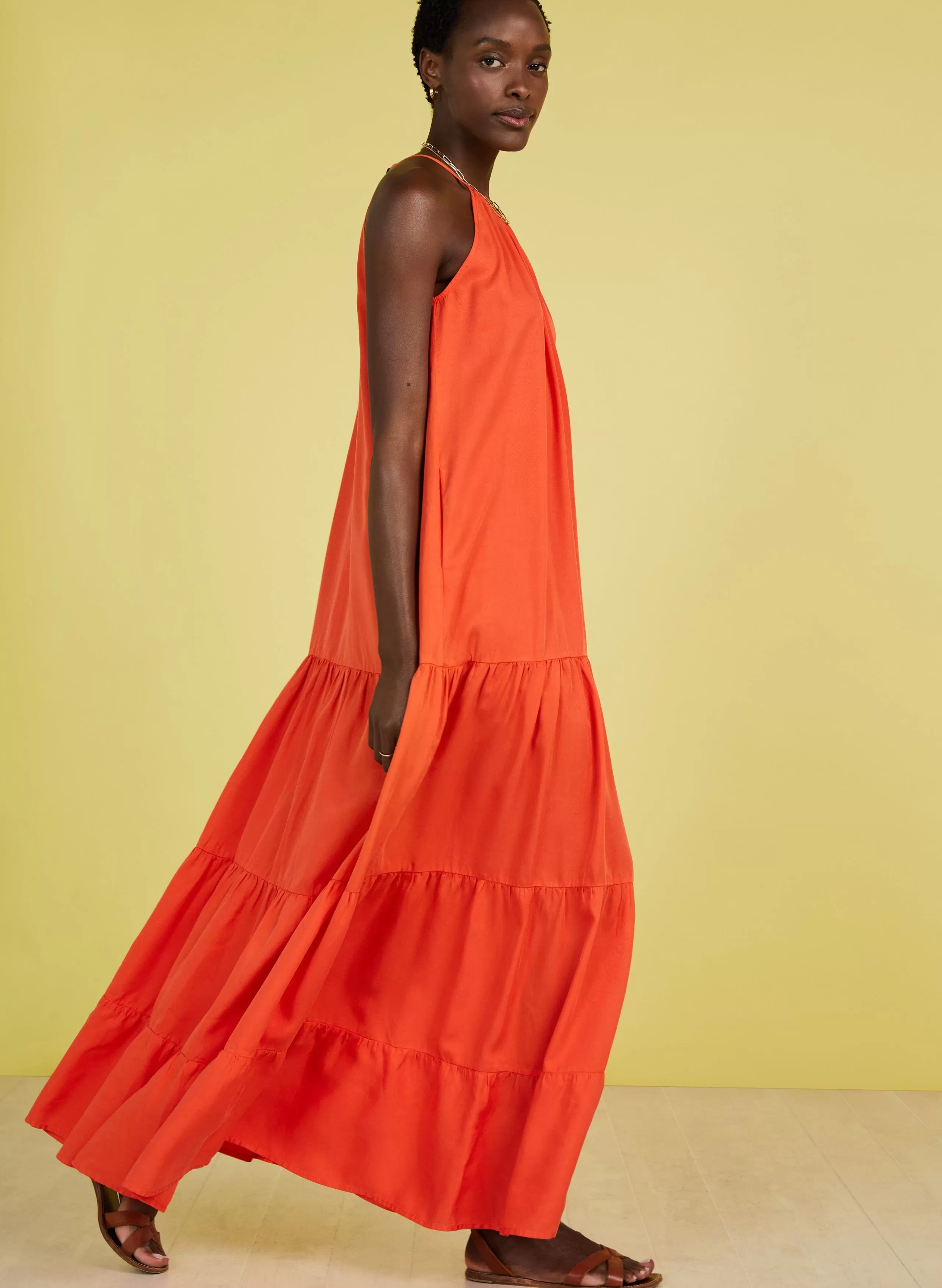 Everly TENCEL Maxi Dress | Tangerine