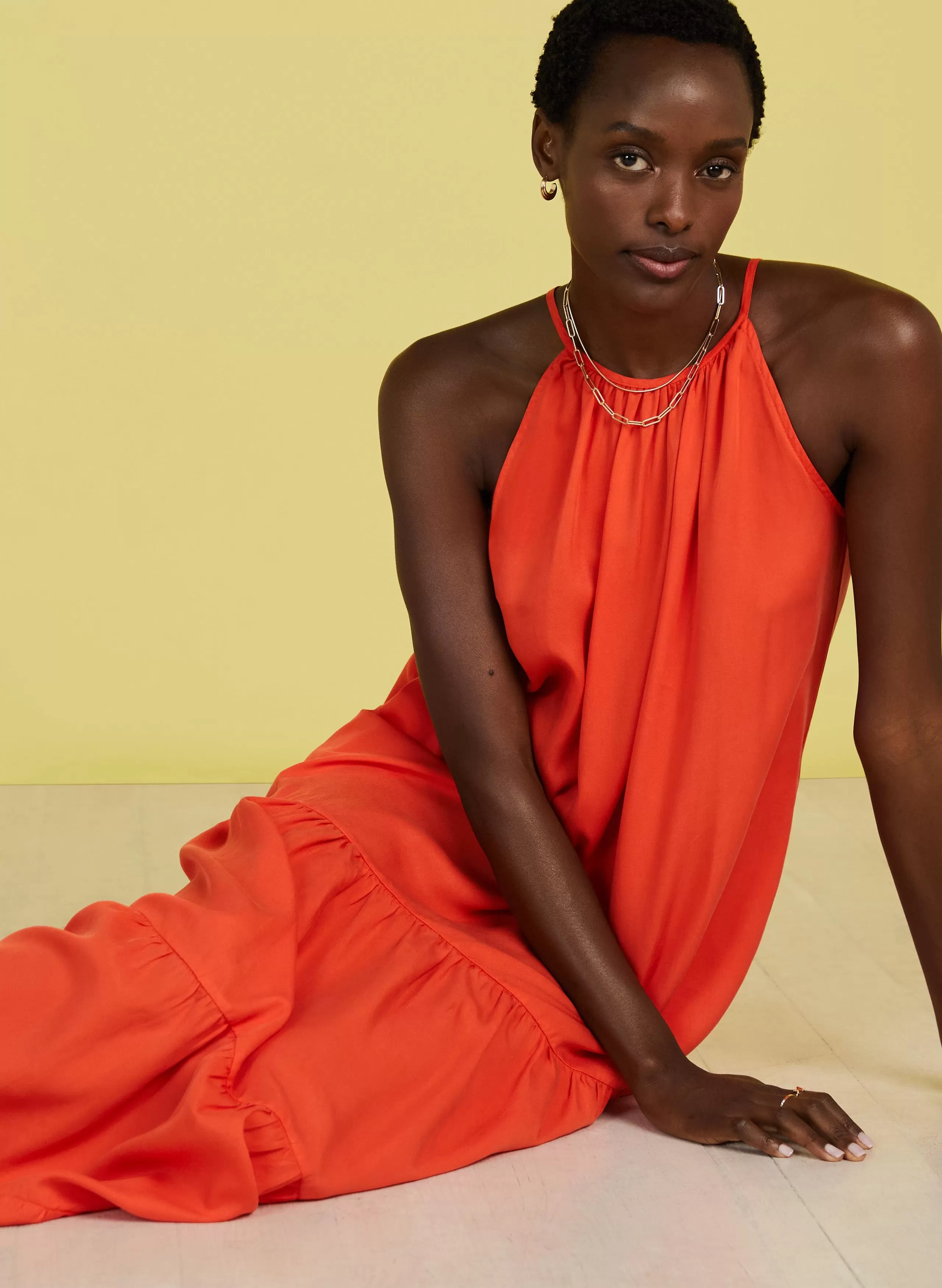 Everly TENCEL Maxi Dress | Tangerine