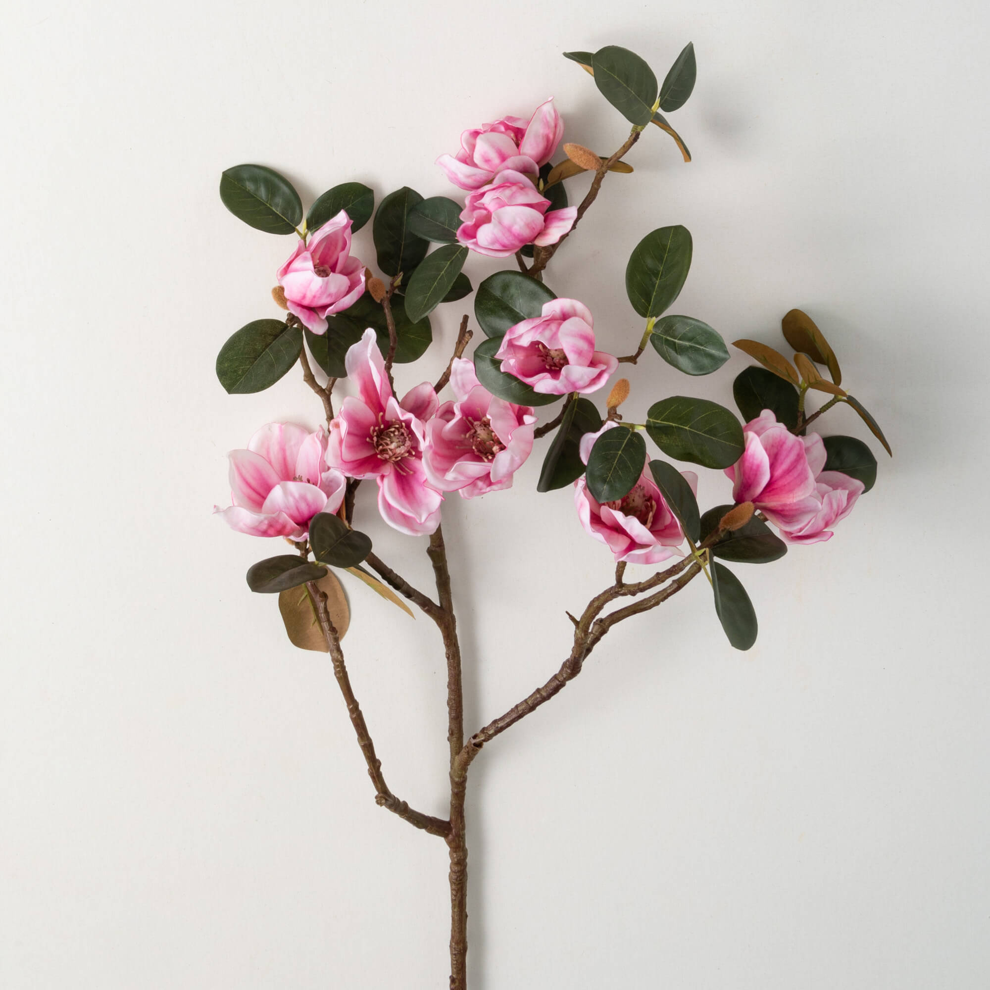 Faux Pink Magnolia Stem