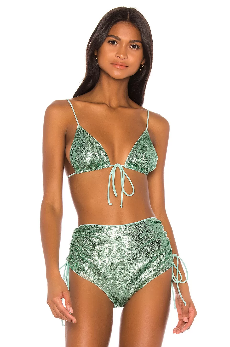 For Love and Lemons Swim Barbados Bikini Hi Waist Bottoms