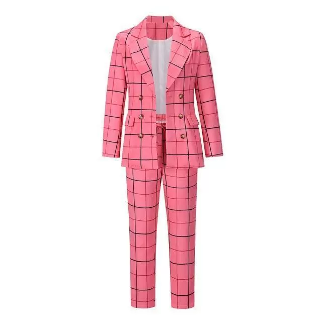 Formal Plaid Women Pantsuit