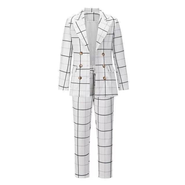 Formal Plaid Women Pantsuit