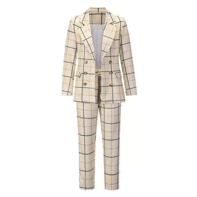 Formal Plaid Women Pantsuit