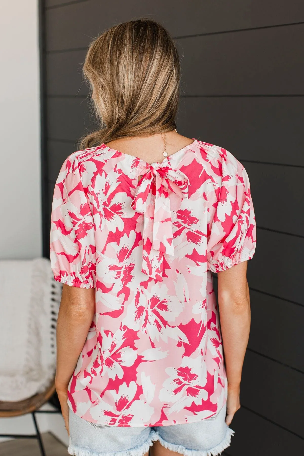 Fun Memories Floral Top- Pink