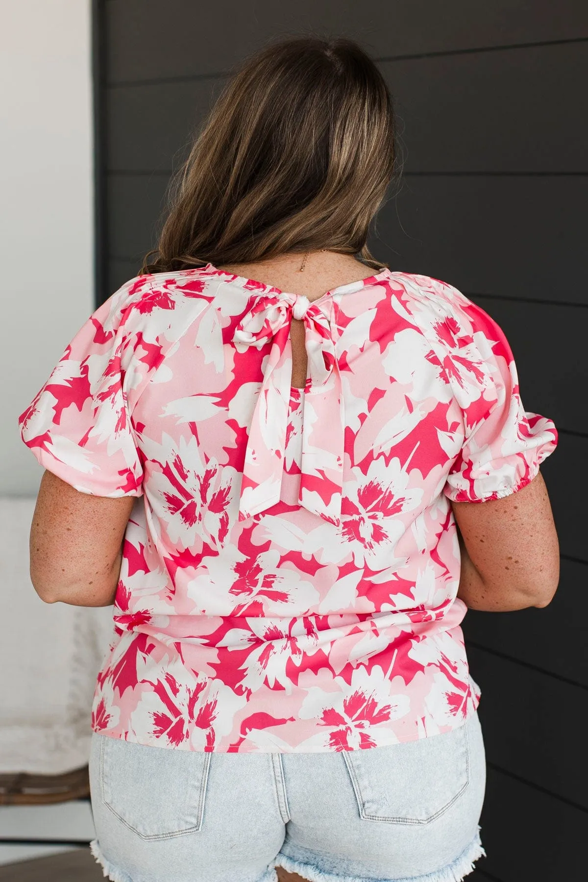 Fun Memories Floral Top- Pink