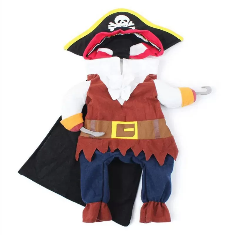 Funny Halloween Pet Dog Costumes Pirate Suit Cosplay Clothes For Small Medium Dogs Cats Chihuahua Puppy Clothing Pet Products