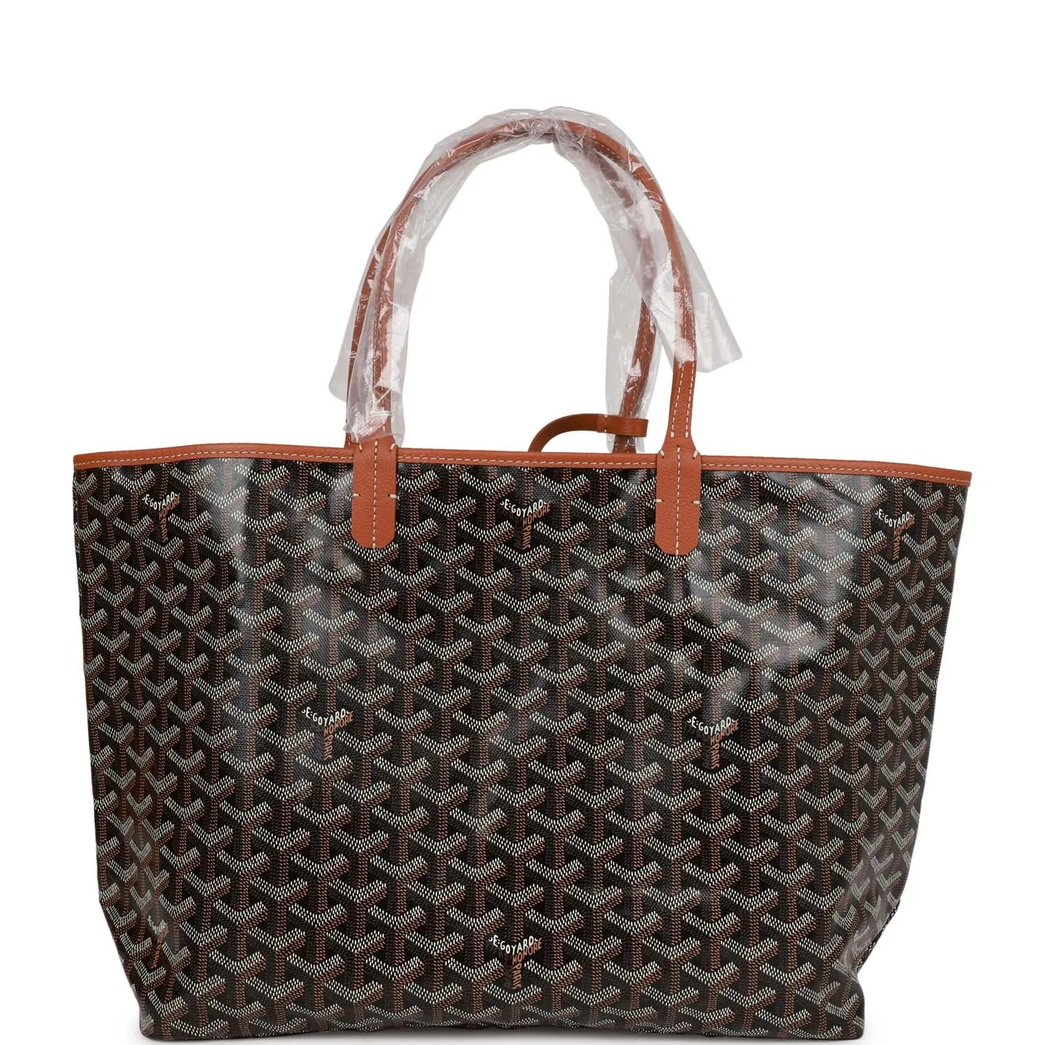 Goyard Goyardine Black Brown St. Louis PM Tote Bag Palladium Hardware