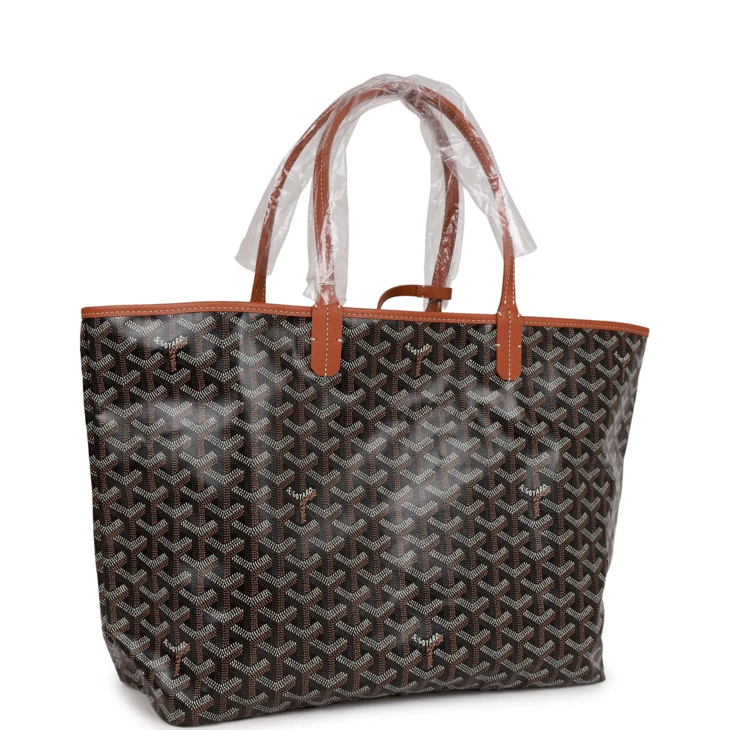 Goyard Goyardine Black Brown St. Louis PM Tote Bag Palladium Hardware